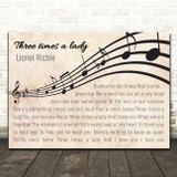 Lionel Richie Three Times A Lady Landscape Wavy Music Notes Song Lyric Print