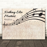 Metallica Nothing Else Matters Landscape Wavy Music Notes Song Lyric Print