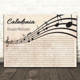 Dougie MacLean Caledonia Landscape Wavy Music Notes Song Lyric Print