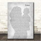 Kuana Torres Kahele Lava Mother & Baby Grey Song Lyric Print