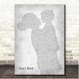 Kenny Chesney Don't Blink Mother & Child Grey Song Lyric Print