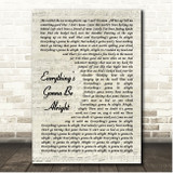 David Lee Murphy & Kenny Chesney Everything's Gonna Be Alright Vintage Script Song Lyric Print