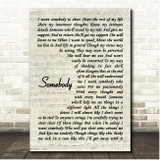 Depeche Mode Somebody Vintage Script Song Lyric Print