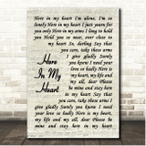 Al Martino Here In My Heart Vintage Script Song Lyric Print