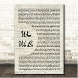 DMX Who We Be Vintage Script Song Lyric Print