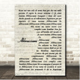 Eros Ramazzotti Abbracciami Vintage Script Song Lyric Print