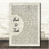 Foo Fighters Back & Forth Vintage Script Song Lyric Print