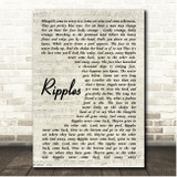 Genesis Ripples Vintage Script Song Lyric Print