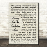 George Jones Leaning On The Everlasting Arms Vintage Script Song Lyric Print