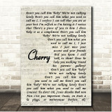 Harry Styles Cherry Vintage Script Song Lyric Print