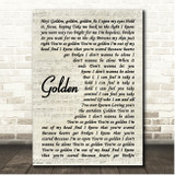 Harry Styles Golden Vintage Script Song Lyric Print