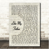 Jax (USA) Like My Father Vintage Script Song Lyric Print