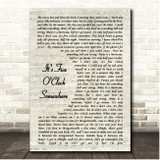 Jimmy Buffett feat. Alan Jackson It's Five O'Clock Somewhere Vintage Script Song Lyric Print