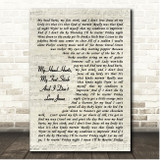 Jimmy Buffett My Head Hurts, My Feet Stink And I Dont Love Jesus Vintage Script Song Lyric Print