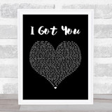 Ciara I Got You Black Heart Song Lyric Print