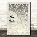 Lynn Anderson Rose Garden Vintage Script Song Lyric Print