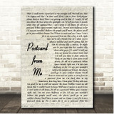 Maddie Poppe Postcard from Me Vintage Script Song Lyric Print