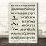 Matchbox 20 These Hard Times Vintage Script Song Lyric Print