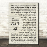 Pink Floyd Coming Back To Life Vintage Script Song Lyric Print