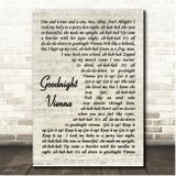 Ringo Starr Goodnight Vienna Vintage Script Song Lyric Print