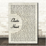 Sia Elastic Heart Vintage Script Song Lyric Print