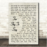 Stevie Wonder Too Shy To Say Vintage Script Song Lyric Print