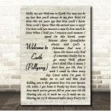 Sturgill Simpson Welcome to Earth (Pollywog) Vintage Script Song Lyric Print