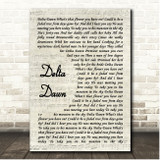 Tanya Tucker Delta Dawn Vintage Script Song Lyric Print