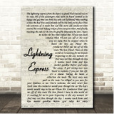 The Everly Brothers Lightning Express Vintage Script Song Lyric Print