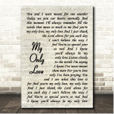 The Statler Brothers My Only Love Vintage Script Song Lyric Print