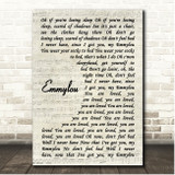 Vance Joy Emmylou Vintage Script Song Lyric Print