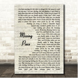 Vance Joy Missing Piece Vintage Script Song Lyric Print