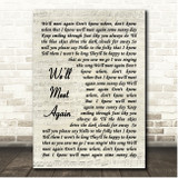 Vera Lynn We'll Meet Again Vintage Script Song Lyric Print