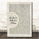 Bryan Adams Have You Ever Really Loved A Woman Vintage Script Song Lyric Print