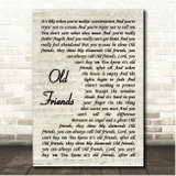Chris Stapleton Old Friends Vintage Script Song Lyric Print