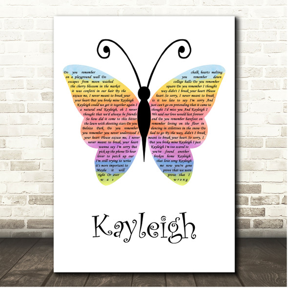 Marillion Kayleigh Rainbow Butterfly Song Lyric Print