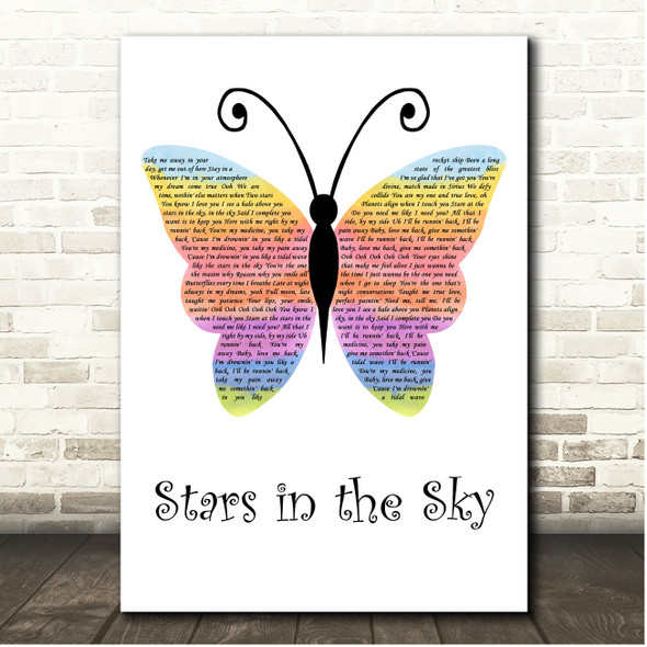 Phora Stars in the Sky Rainbow Butterfly Song Lyric Print