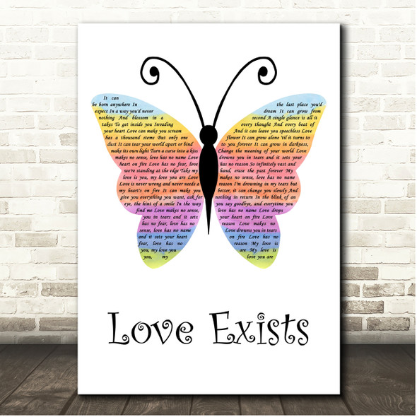 Amy Lee Love Exists Rainbow Butterfly Song Lyric Print