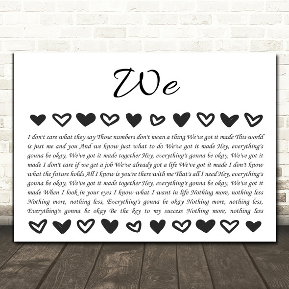 Descendents We Hearts Black & White Song Lyric Print