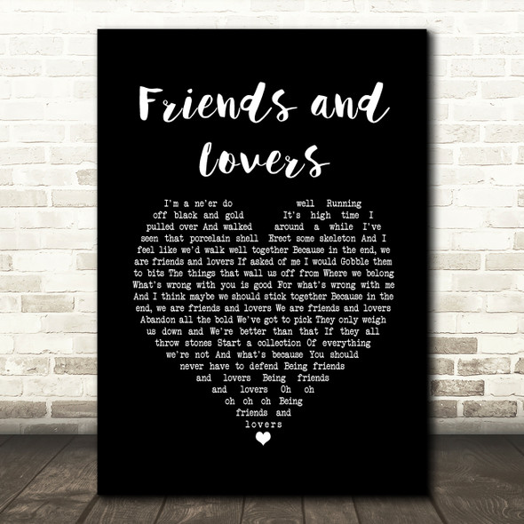 Incubus Friends and Lovers Black Heart Song Lyric Print