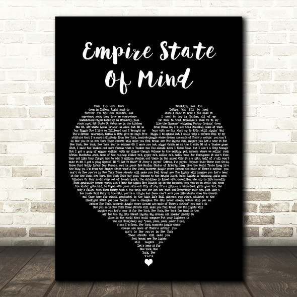 Jay-Z feat Alicia Keys Empire State Of Mind Black Heart Song Lyric Print
