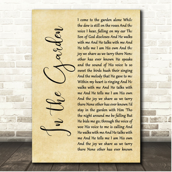 Anne Murray In The Garden Rustic Script Song Lyric Print