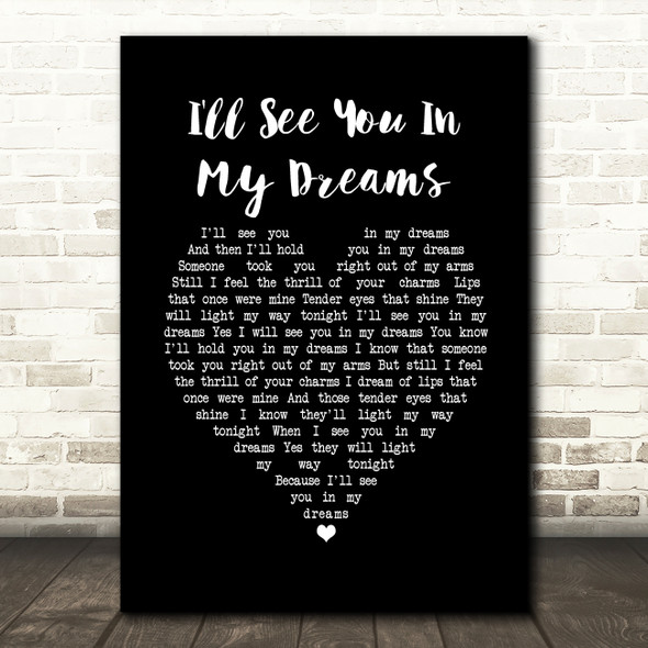 Joe Brown I'll See You In My Dreams Black Heart Song Lyric Print