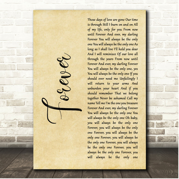 Mariah Carey Forever Rustic Script Song Lyric Print