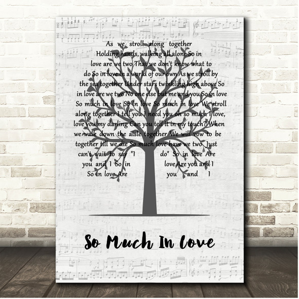 The Tymes So Much In Love Music Script Tree Song Lyric Print