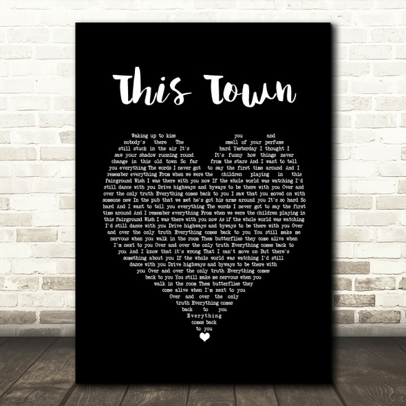 Niall Horan This Town Black Heart Song Lyric Print