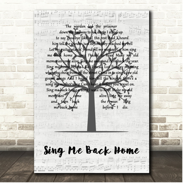 Grateful Dead Sing Me Back Home Music Script Tree Song Lyric Print