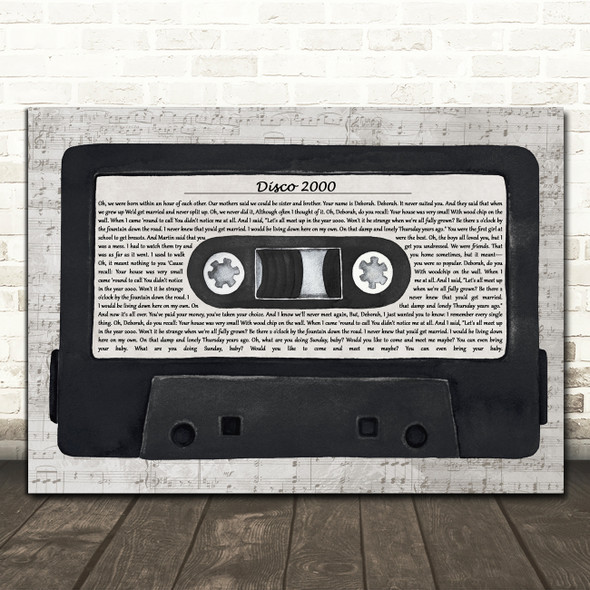 Pulp Disco 2OOO Music Script Cassette Tape Song Lyric Print
