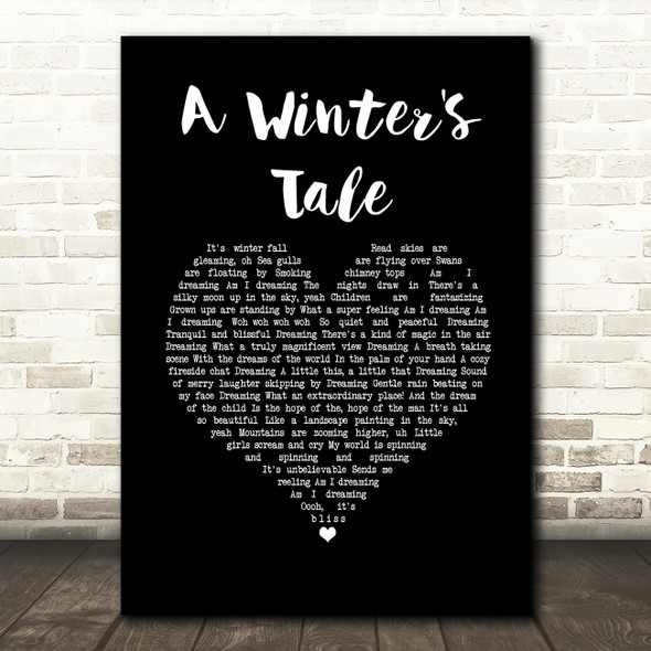 Queen A Winter's Tale Black Heart Song Lyric Print