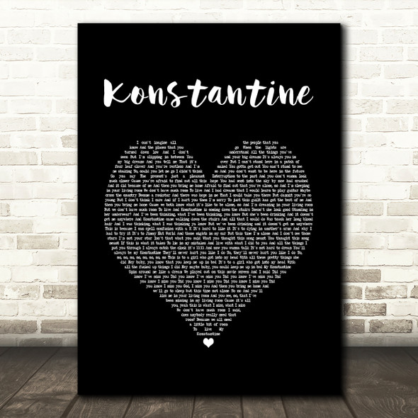 Something Corporate Konstantine Black Heart Song Lyric Print